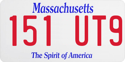 MA license plate 151UT9