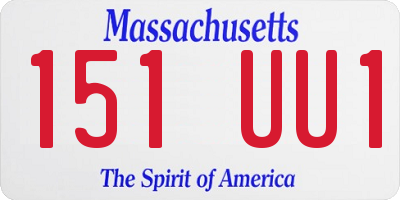 MA license plate 151UU1