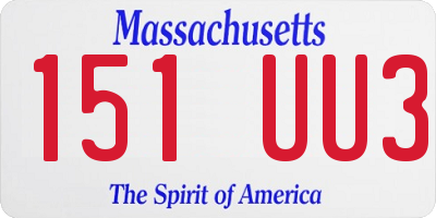MA license plate 151UU3