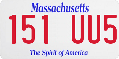 MA license plate 151UU5