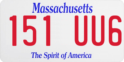 MA license plate 151UU6