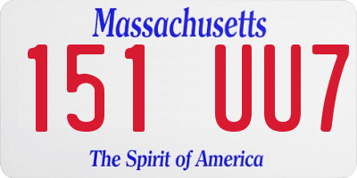 MA license plate 151UU7