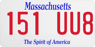 MA license plate 151UU8