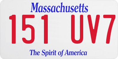 MA license plate 151UV7