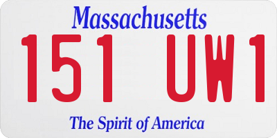 MA license plate 151UW1
