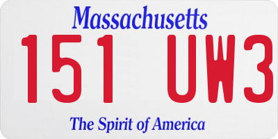 MA license plate 151UW3