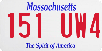 MA license plate 151UW4