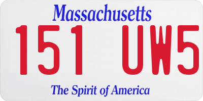 MA license plate 151UW5