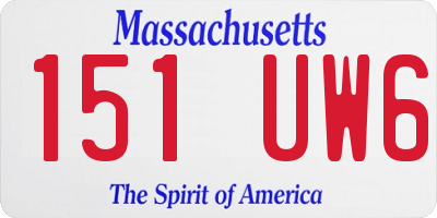 MA license plate 151UW6
