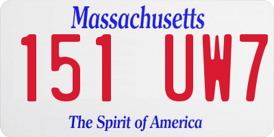 MA license plate 151UW7