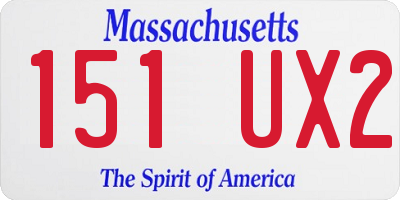 MA license plate 151UX2