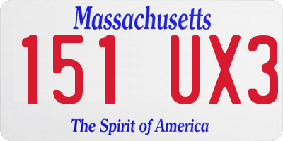 MA license plate 151UX3