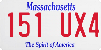 MA license plate 151UX4