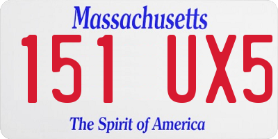 MA license plate 151UX5