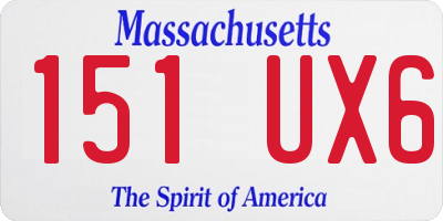 MA license plate 151UX6