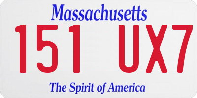 MA license plate 151UX7