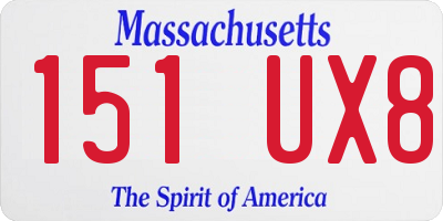 MA license plate 151UX8