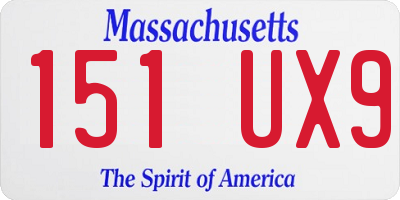 MA license plate 151UX9
