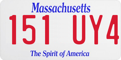 MA license plate 151UY4