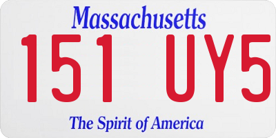 MA license plate 151UY5