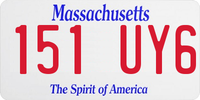 MA license plate 151UY6