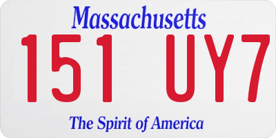 MA license plate 151UY7