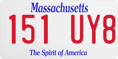 MA license plate 151UY8
