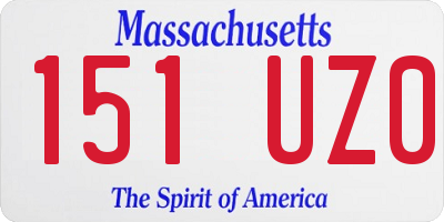 MA license plate 151UZ0