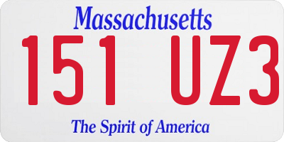 MA license plate 151UZ3
