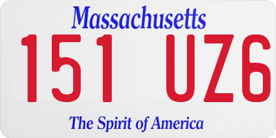 MA license plate 151UZ6