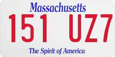 MA license plate 151UZ7
