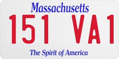 MA license plate 151VA1