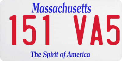 MA license plate 151VA5