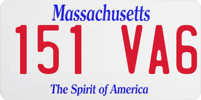 MA license plate 151VA6