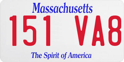 MA license plate 151VA8
