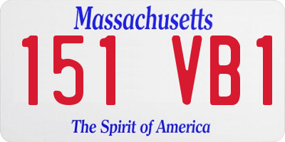 MA license plate 151VB1