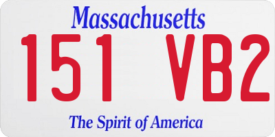 MA license plate 151VB2