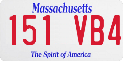MA license plate 151VB4