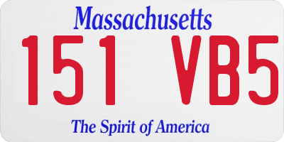 MA license plate 151VB5