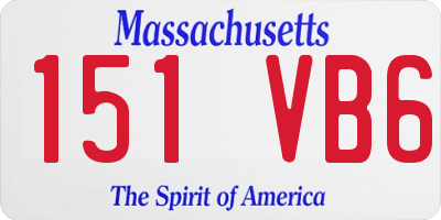 MA license plate 151VB6