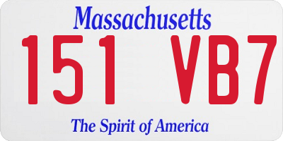 MA license plate 151VB7