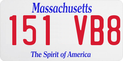 MA license plate 151VB8
