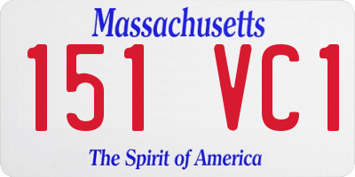 MA license plate 151VC1