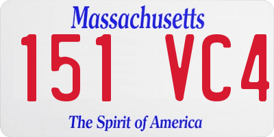 MA license plate 151VC4