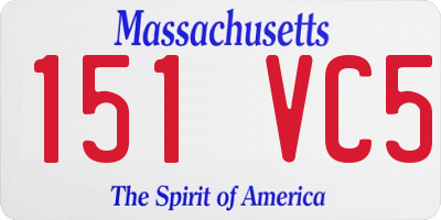 MA license plate 151VC5