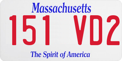 MA license plate 151VD2