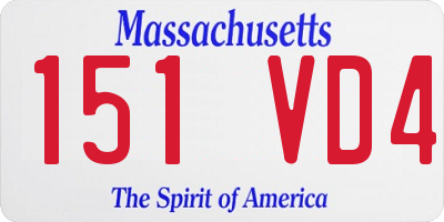 MA license plate 151VD4