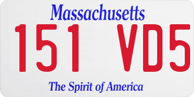 MA license plate 151VD5