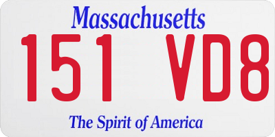 MA license plate 151VD8
