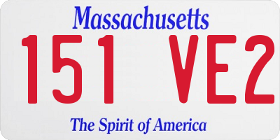 MA license plate 151VE2